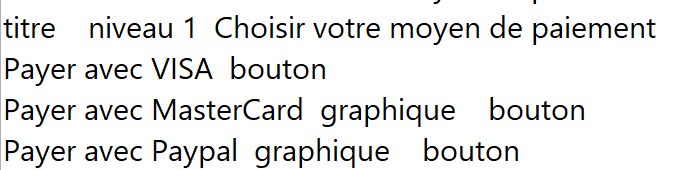Rendu textuel valide